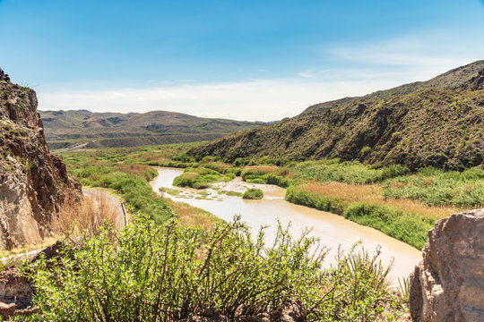 Rio Grande River Overlook of the Upper Medera Canyon in Big Bend Ranch State Park