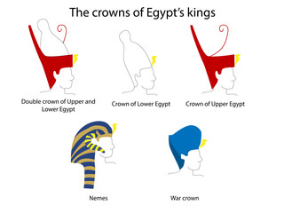 Ancient egypt crowns set. Ancient Egypt art. Ancient Egypt culture