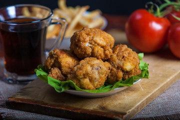 Fried chicken legs with french fries
