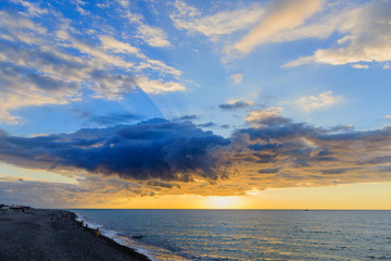 Vivid sunset over the Black Sea