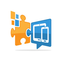 Vector illustration icon with an online concept media solution that communicates about mobile device information