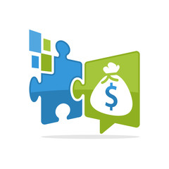 Vector illustration icon with the concept of online media solutions that communicate about financial information