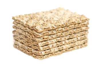 The healthy bread crisp with sesame isolated on white background