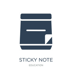 sticky note icon vector on white background, sticky note trendy