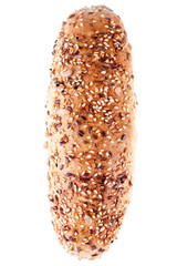 Freshly baked bread on white background