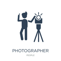 photographer working icon vector on white background, photograph