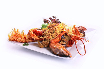 whole grain spaghetti with the gifts of the sea