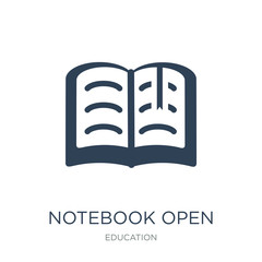 notebook open with bookmark icon vector on white background, not