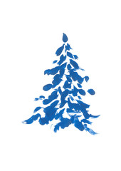 Christmas tree pattern. Watercolor background. Beautiful pattern.