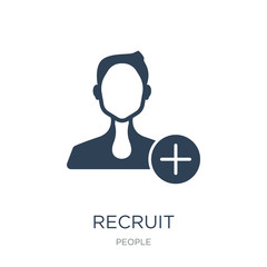 recruit icon vector on white background, recruit trendy filled i