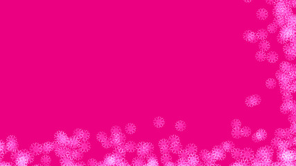 Abstract background with a variety of colorful snowflakes. Big and small.