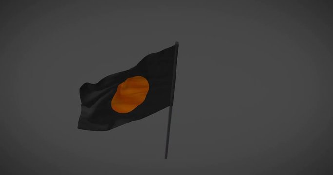 Racing flags - Black flag with orange circle looping animation with alpha mask