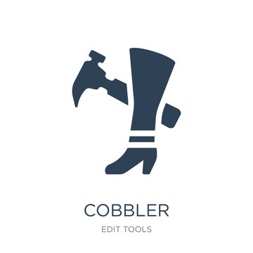 cobbler icon vector on white background, cobbler trendy filled i