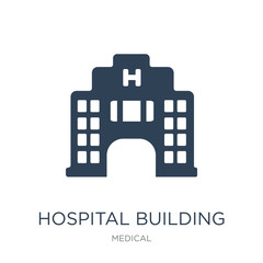 hospital building icon vector on white background, hospital buil