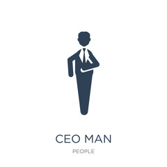 ceo man icon vector on white background, ceo man trendy filled i