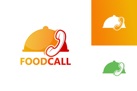 Food Phone Call Logo Template Design Vector, Emblem, Design Concept, Creative Symbol, Icon - Powered by Adobe