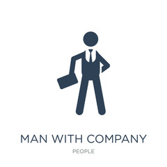 man with company icon vector on white background, man with compa