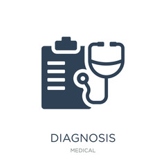 diagnosis icon vector on white background, diagnosis trendy fill