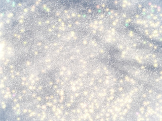 Snowy background with asterisks for Valentine's day