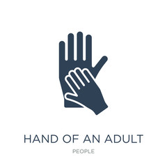 hand of an adult icon vector on white background, hand of an adu