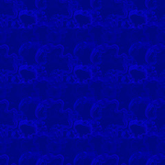 Seamless background pattern with colored diverse doodles.