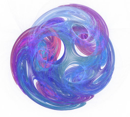 An abstract computer generated modern fractal design on white background.