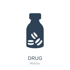 drug icon vector on white background, drug trendy filled icons f