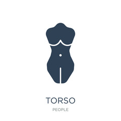 torso icon vector on white background, torso trendy filled icons