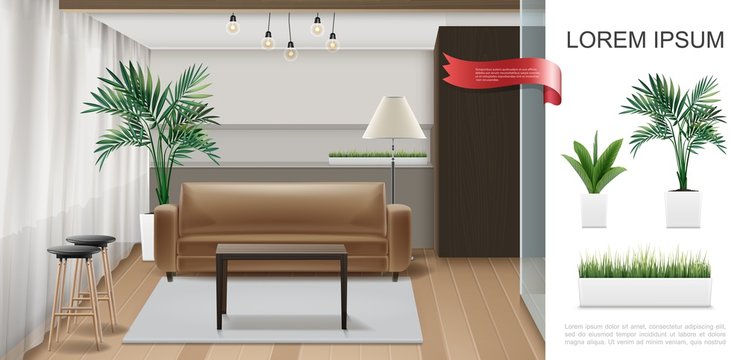 Realistic Home Interior Template