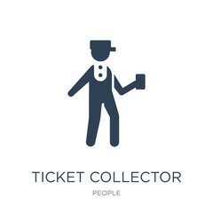 ticket collector icon vector on white background, ticket collect