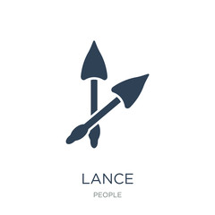 lance icon vector on white background, lance trendy filled icons
