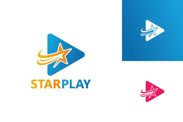 Star Video Play Logo Template Design Vector, Emblem, Design Concept, Creative Symbol, Icon