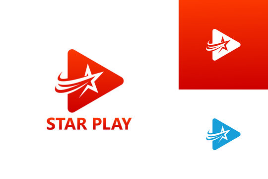 Star Video Play Logo Template Design Vector, Emblem, Design Concept, Creative Symbol, Icon