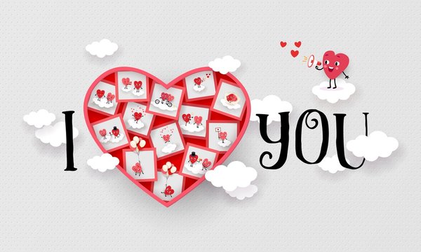 I love you Declaration Valentines Day Wedding Pair of lovers Vector illustration