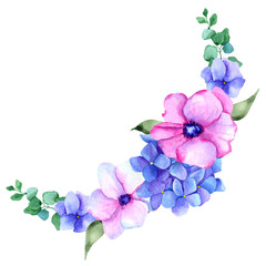 Watercolor bouquet with delicate flowers