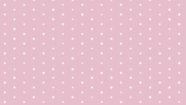 Simple pink polka dot background. Simple animation of pink white polka dot background.