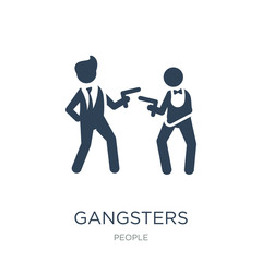 gangsters icon vector on white background, gangsters trendy fill