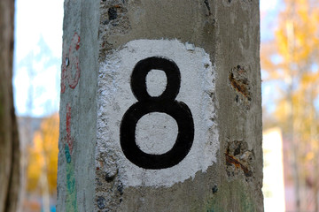 black number on the post