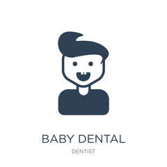 baby dental icon vector on white background, baby dental trendy