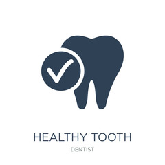 healthy tooth icon vector on white background, healthy tooth tre