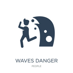 waves danger icon vector on white background, waves danger trend