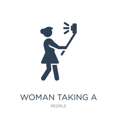 woman taking a photo icon vector on white background, woman taki