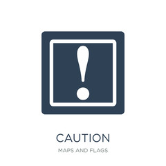 caution icon vector on white background, caution trendy filled i