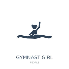gymnast girl icon vector on white background, gymnast girl trend