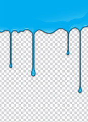 Blue paint splash with transparency background. Vector illustration.