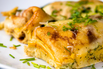 Golden fried omelette.