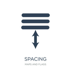 spacing icon vector on white background, spacing trendy filled i