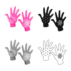 Fototapeta premium Vector illustration of silhouette and safety logo. Collection of silhouette and comfort stock symbol for web.