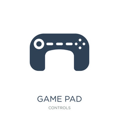 game pad icon vector on white background, game pad trendy filled