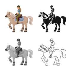 Vector illustration of equipment and riding icon. Collection of equipment and competition stock symbol for web.